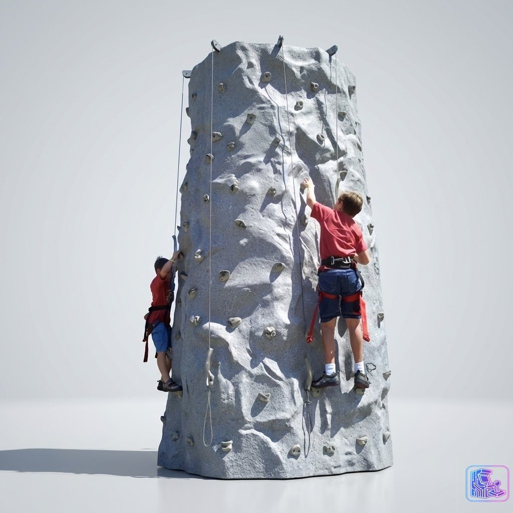 Rock Wall - 5 Climbers