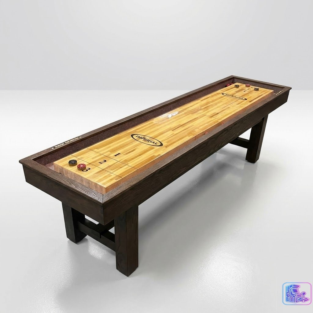 LED 12' Shuffleboard Table - Wood